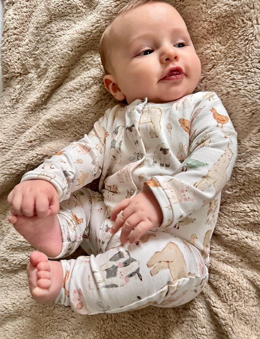 Farmyard front opening romper