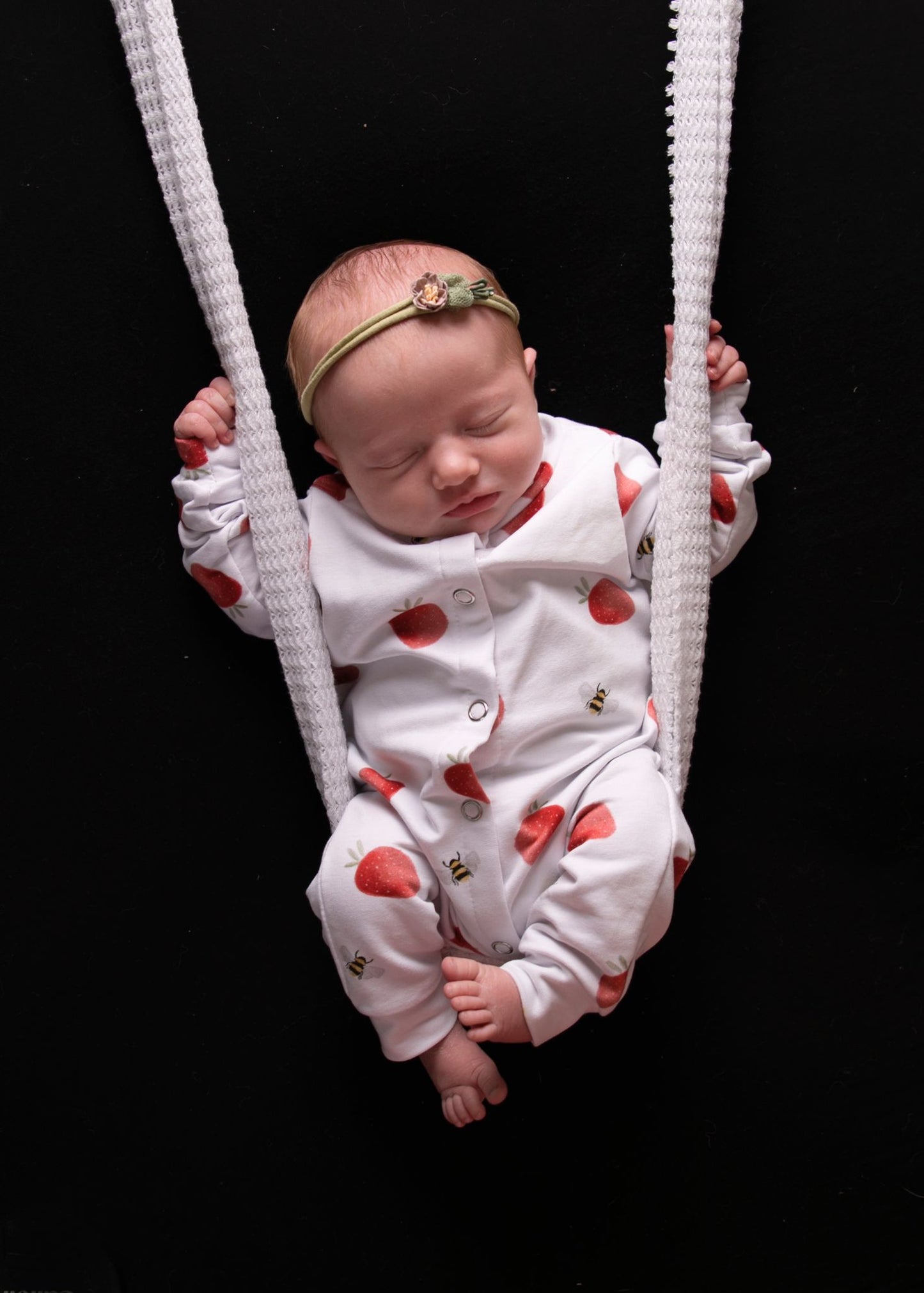 Strawberries Front Opening Romper