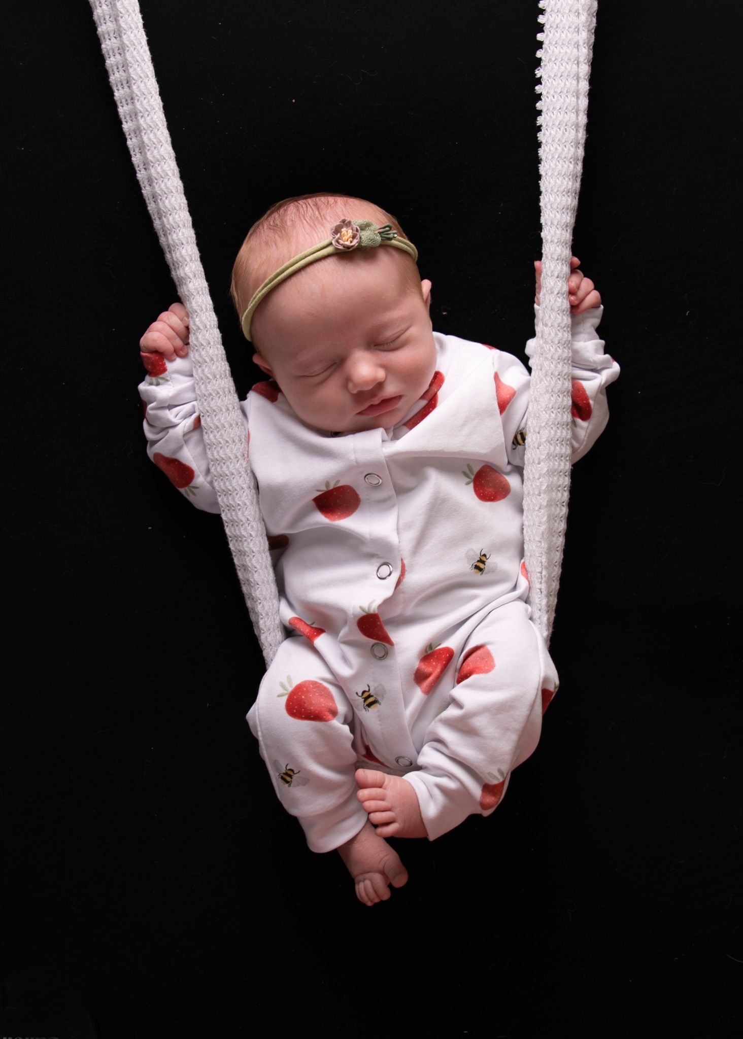 Strawberries Front Opening Romper