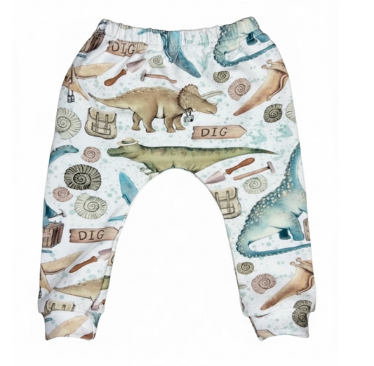 Children's leggings with a dinosaur pattern