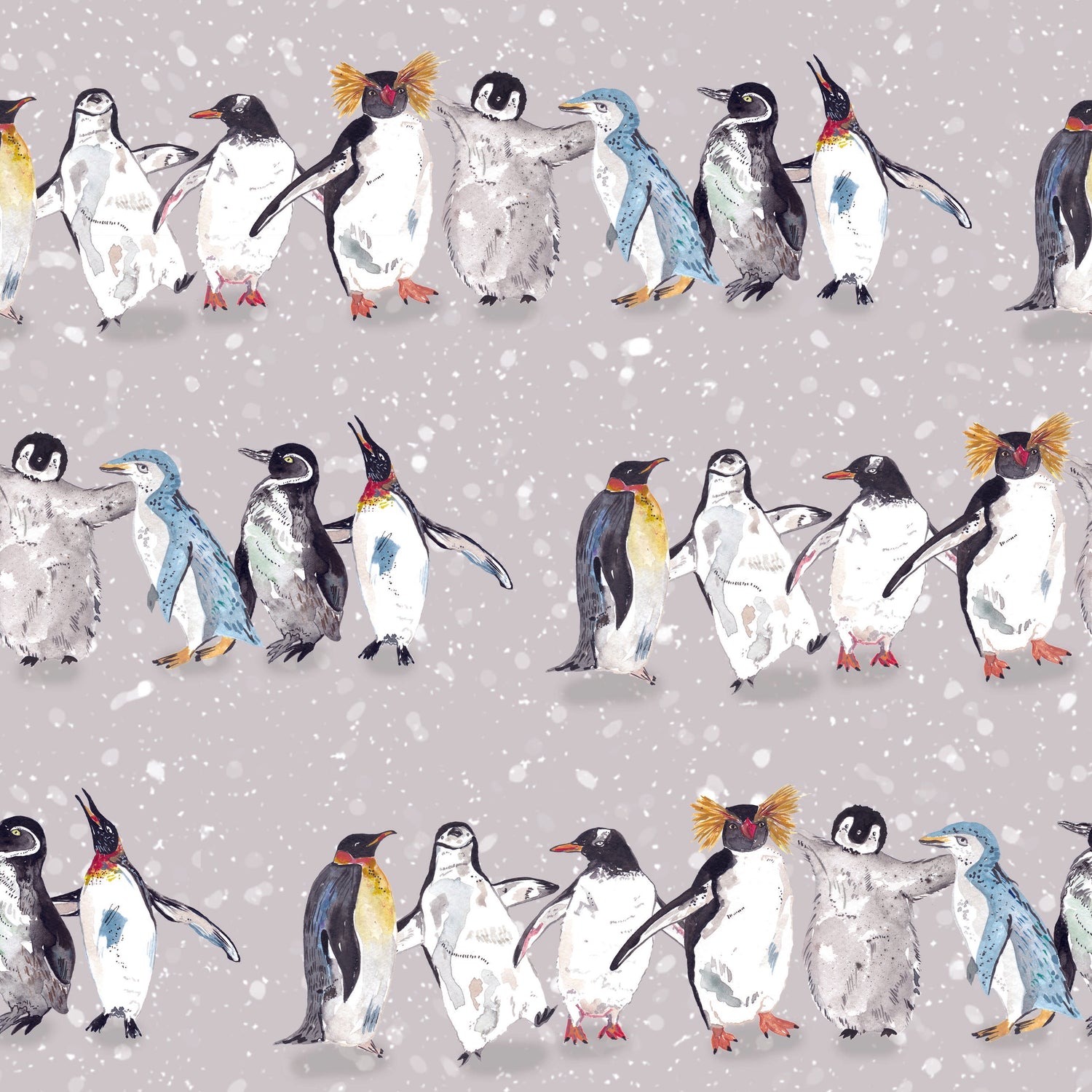 pattern featuring penguins