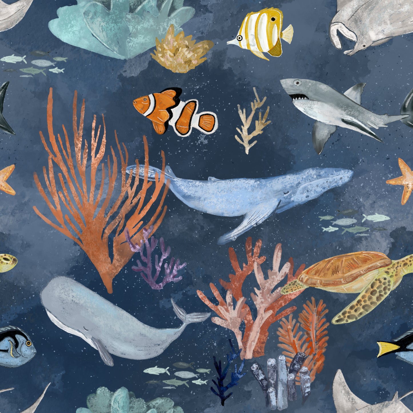 pattern featuring an underwater design